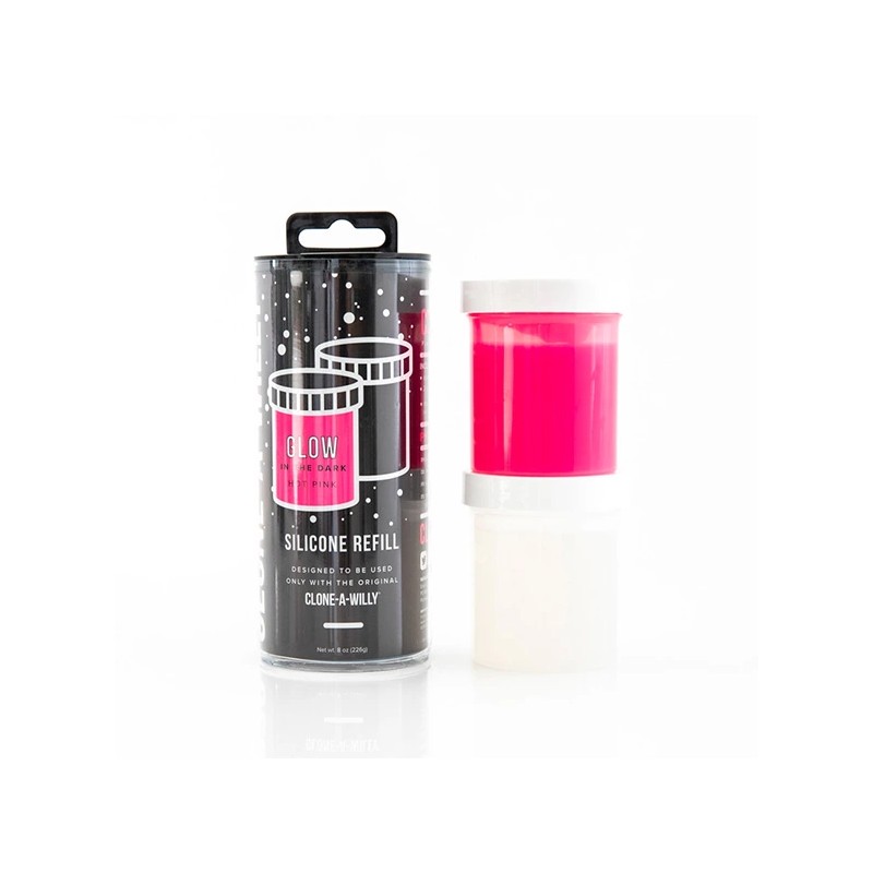 Zestaw uzupełniający do klonowania penisa - Clone A Willy Refill Glow in The Dark Hot Pink Silicone